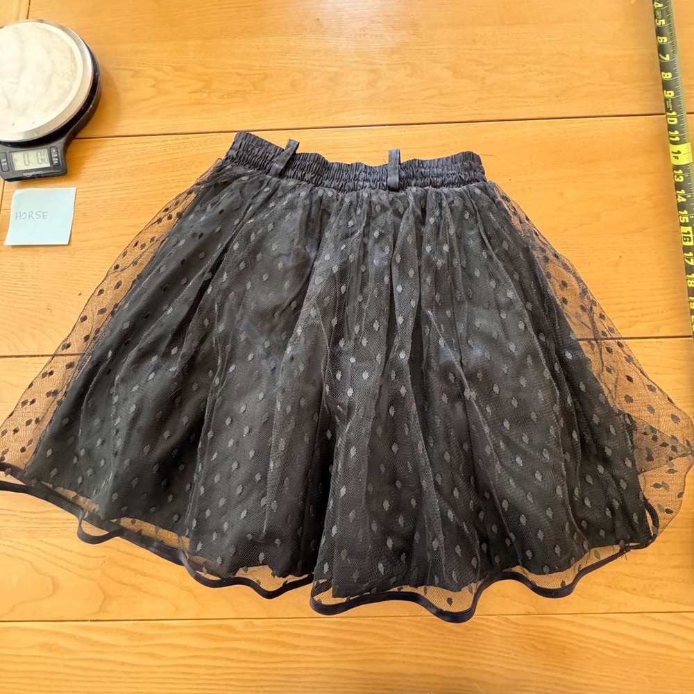 Vintage You Babes Skirt Womens Medium Black Mesh Polka Dot Tulle Goth Indie - Picture 7 of 10